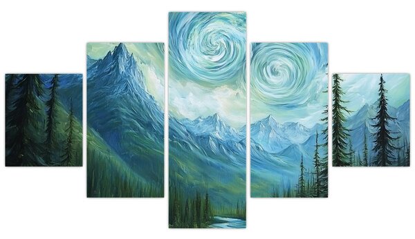 Obraz - Krajina s nádechem Van Gogha (125x70 cm)