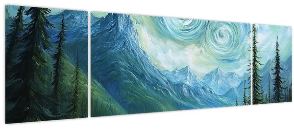 Obraz - Krajina s nádechem Van Gogha (170x50 cm)