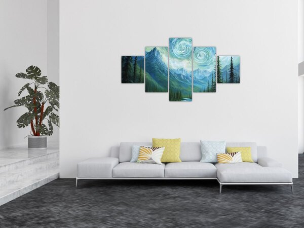 Obraz - Krajina s nádechem Van Gogha (125x70 cm)