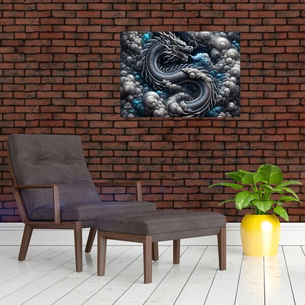 Obraz - Drak v dýmu (70x50 cm)