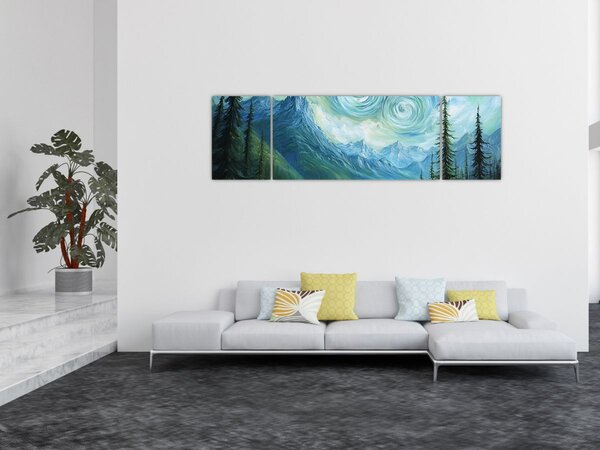 Obraz - Krajina s nádechem Van Gogha (170x50 cm)