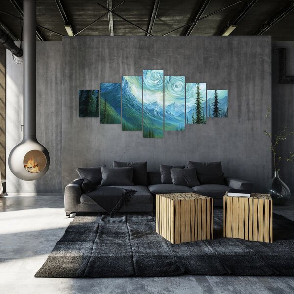 Obraz - Krajina s nádechem Van Gogha (210x100 cm)