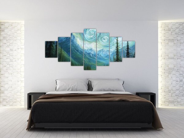 Obraz - Krajina s nádechem Van Gogha (210x100 cm)