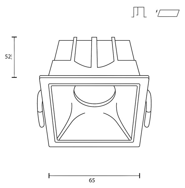 Maytoni downlight Alfa LED 10W 36° zápustné čtvercové svítidlo černé Jednoduchá