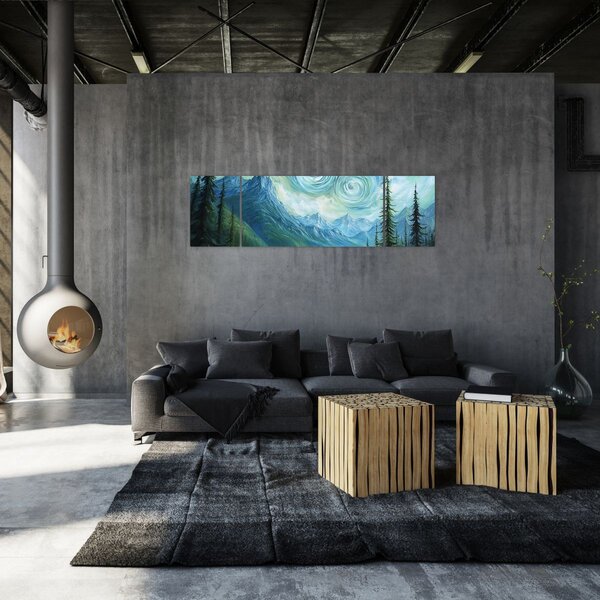 Obraz - Krajina s nádechem Van Gogha (170x50 cm)