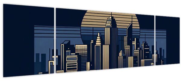 Obraz - Geometrické město (170x50 cm)