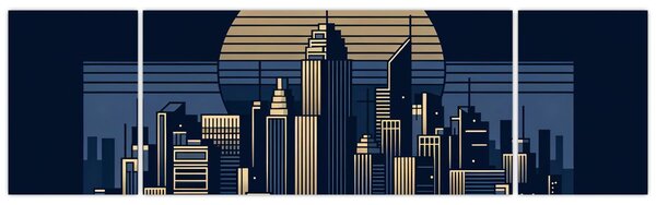 Obraz - Geometrické město (170x50 cm)