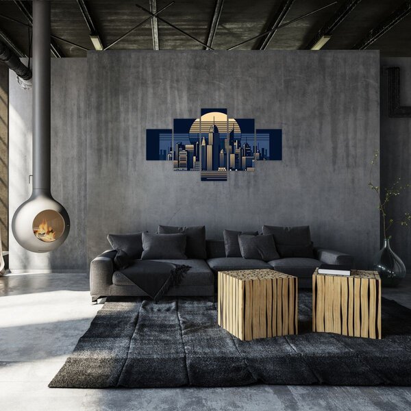 Obraz - Geometrické město (125x70 cm)