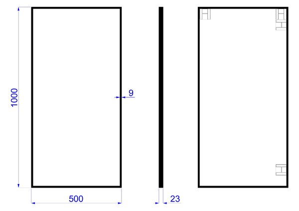 Dubiel Vitrum One zrcadlo 50x100 cm obdélníkový černá 5905241013077