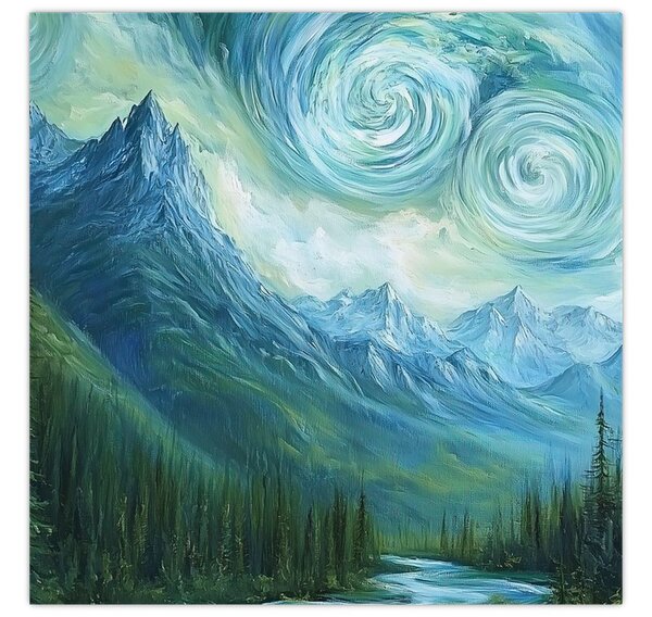 Obraz - Krajina s nádechem Van Gogha (30x30 cm)