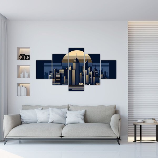 Obraz - Geometrické město (125x70 cm)