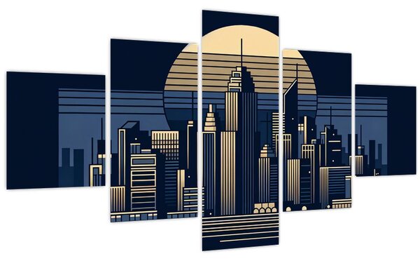 Obraz - Geometrické město (125x70 cm)