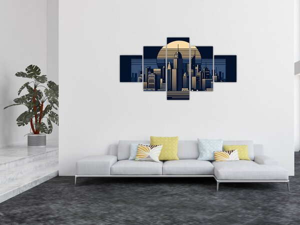 Obraz - Geometrické město (125x70 cm)