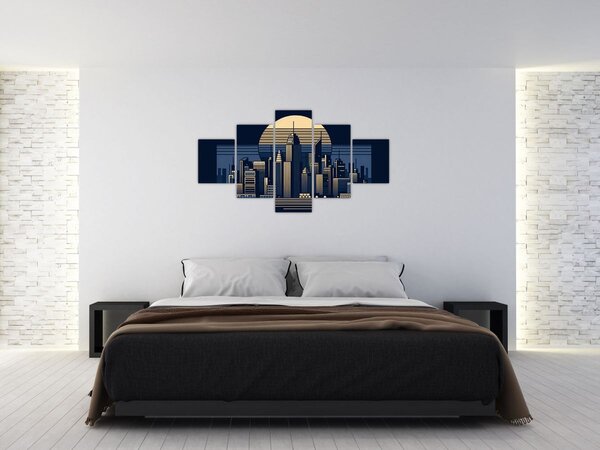 Obraz - Geometrické město (125x70 cm)