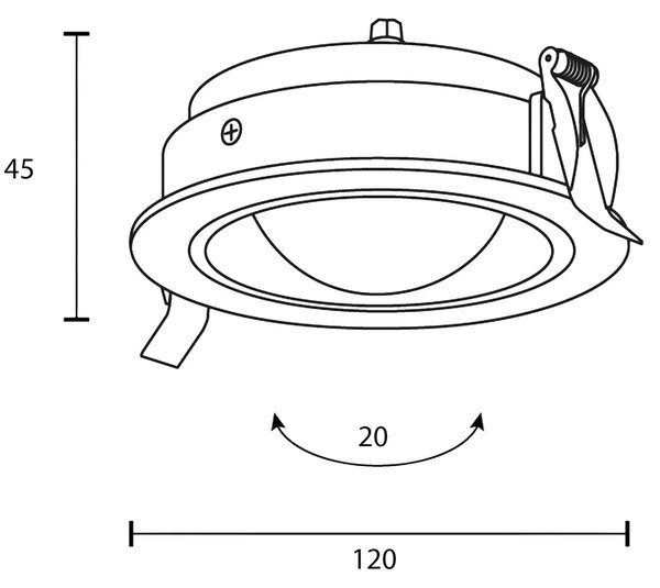 Maytoni downlight Lens LED 3000K 12W 70° zápustné kruhové svítidlo Bílá