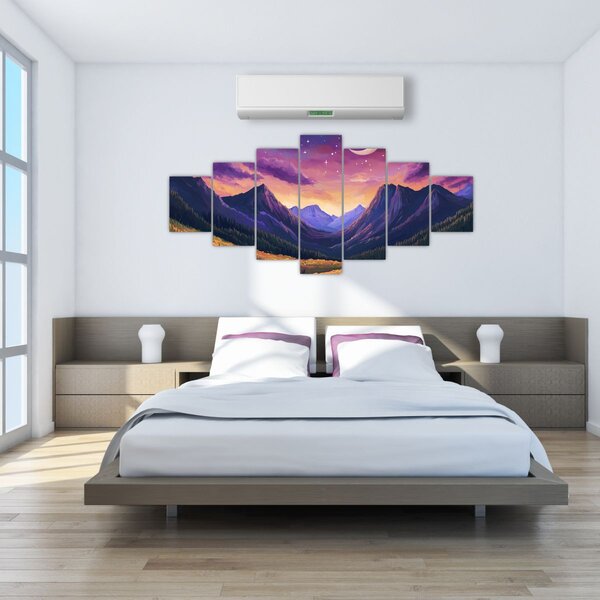 Obraz - Fialová krajina (210x100 cm)
