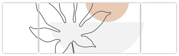 Obraz - Line art květiny N⁰3 (170x50 cm)