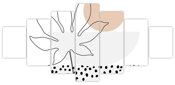Obraz - Line art květiny N⁰3 (210x100 cm)