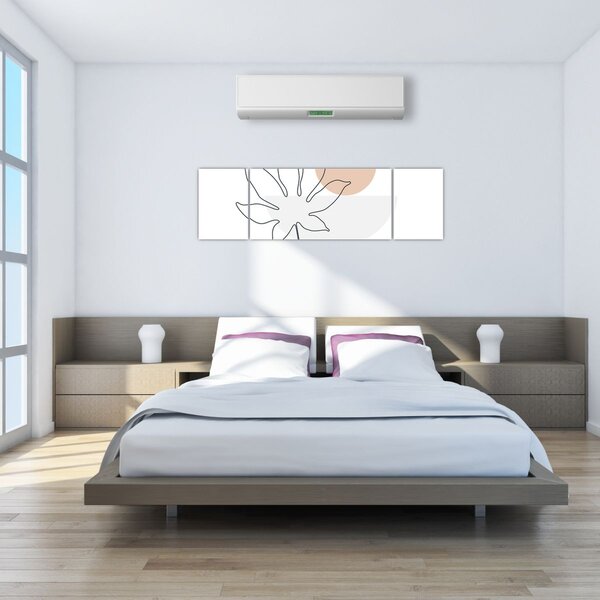 Obraz - Line art květiny N⁰3 (170x50 cm)