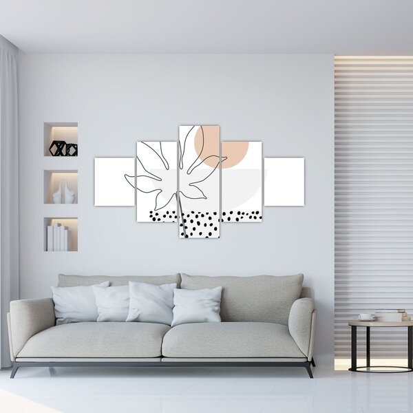 Obraz - Line art květiny N⁰3 (125x70 cm)