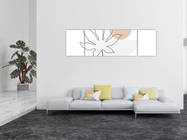 Obraz - Line art květiny N⁰3 (170x50 cm)