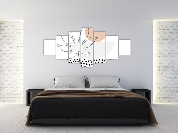 Obraz - Line art květiny N⁰3 (210x100 cm)