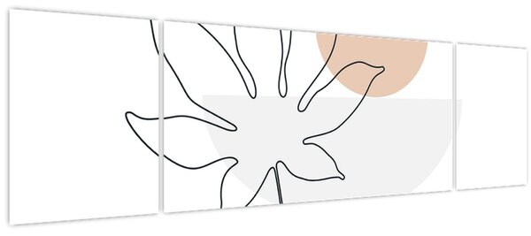 Obraz - Line art květiny N⁰3 (170x50 cm)