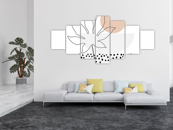 Obraz - Line art květiny N⁰3 (210x100 cm)
