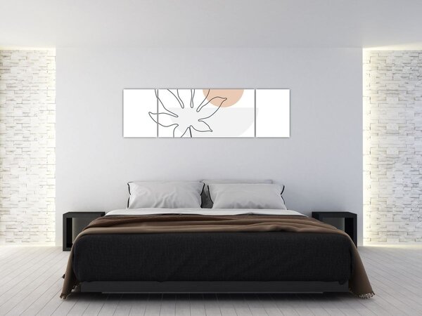 Obraz - Line art květiny N⁰3 (170x50 cm)