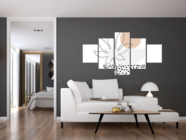 Obraz - Line art květiny N⁰3 (125x70 cm)