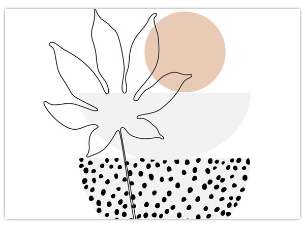 Obraz - Line art květiny N⁰3 (70x50 cm)