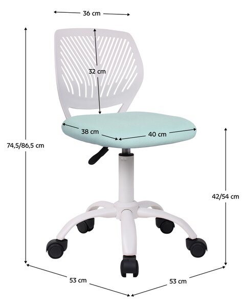 Dětská židle PIXIE - neomintový polyester