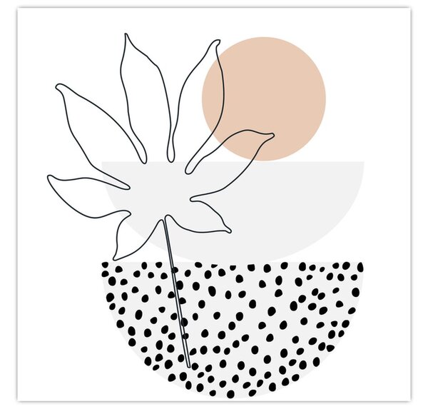 Obraz - Line art květiny N⁰3 (30x30 cm)