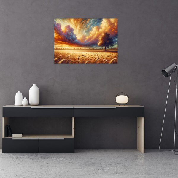 Obraz - Strom v poli (70x50 cm)