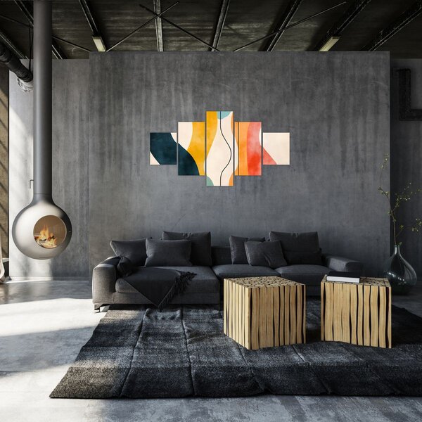 Obraz - Minimalistická barevná ilustrace II. (125x70 cm)