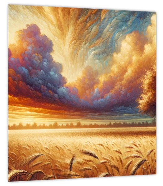 Obraz - Strom v poli (30x30 cm)