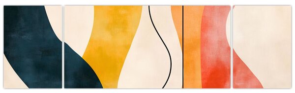 Obraz - Minimalistická barevná ilustrace II. (170x50 cm)