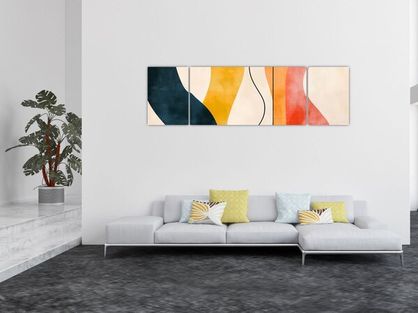 Obraz - Minimalistická barevná ilustrace II. (170x50 cm)
