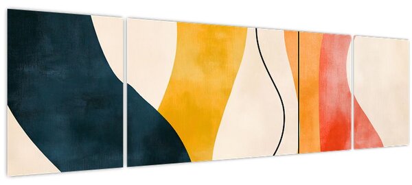 Obraz - Minimalistická barevná ilustrace II. (170x50 cm)