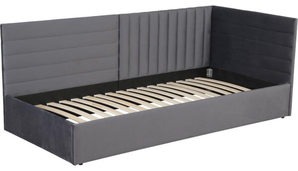 Kondela Postel MEVIA 90x200, šedá Velvet látka