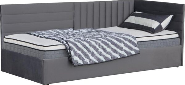 Kondela Postel MEVIA 90x200, šedá Velvet látka