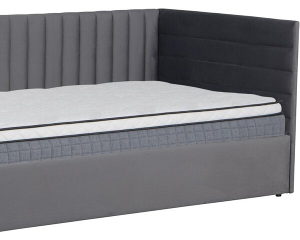 Kondela Postel MEVIA 90x200, šedá Velvet látka