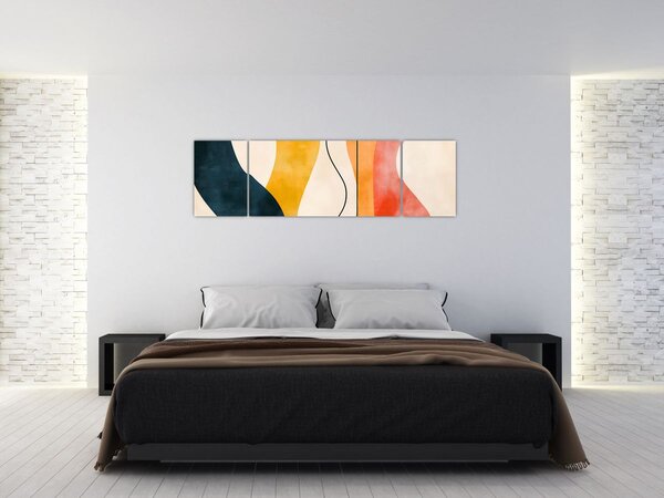 Obraz - Minimalistická barevná ilustrace II. (170x50 cm)