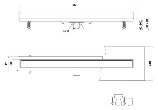 Cersanit Tako sprchový odtok 80 cm měď S204-060