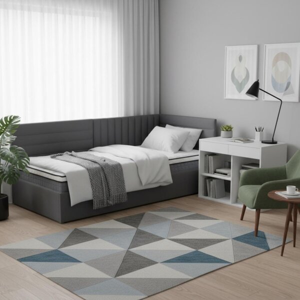 Kondela Postel MEVIA 90x200, šedá Velvet látka