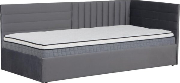 Kondela Postel MEVIA 90x200, šedá Velvet látka