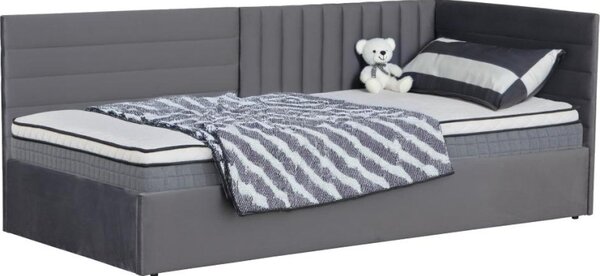 Kondela Postel MEVIA 90x200, šedá Velvet látka