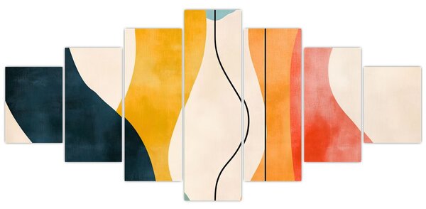 Obraz - Minimalistická barevná ilustrace II. (210x100 cm)