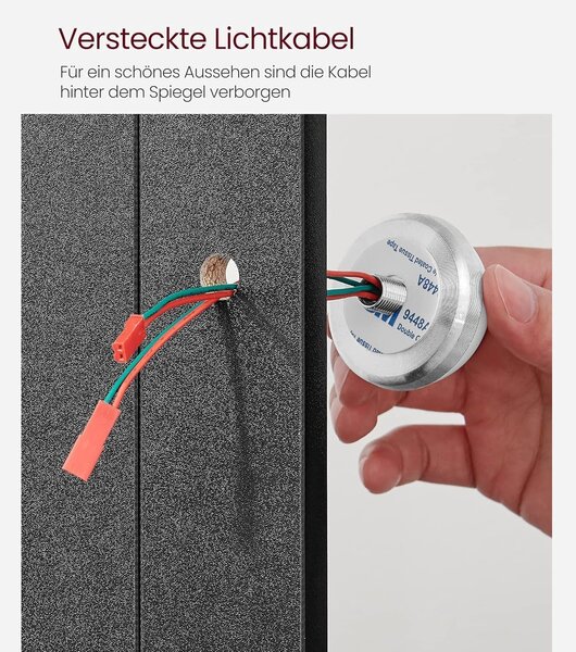 Toaletní stolek, toaletní stůl s nastavitelnou intenzitou osvětlení LED, černý