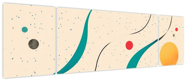 Obraz - Minimalistická barevná ilustrace (170x50 cm)